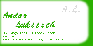 andor lukitsch business card